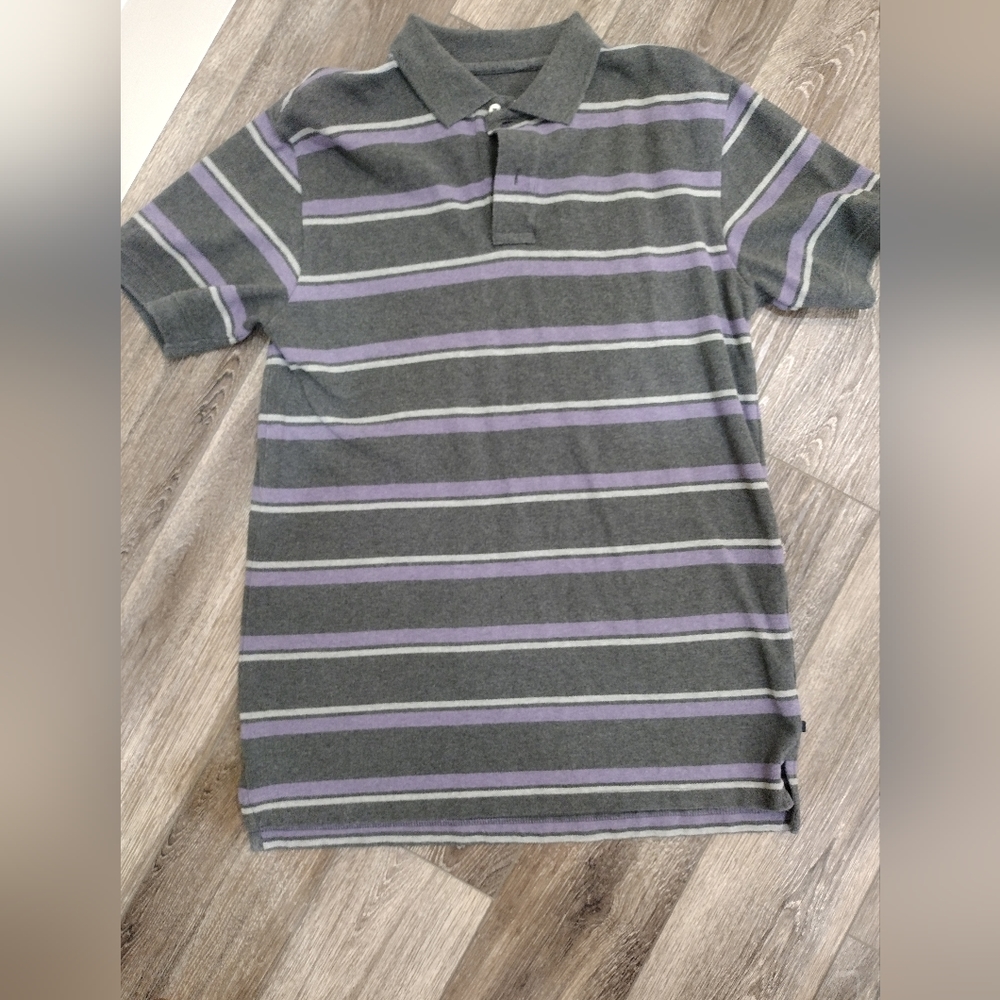 Men's Gap Classic Fit Gray and Purple Polo Size Medium